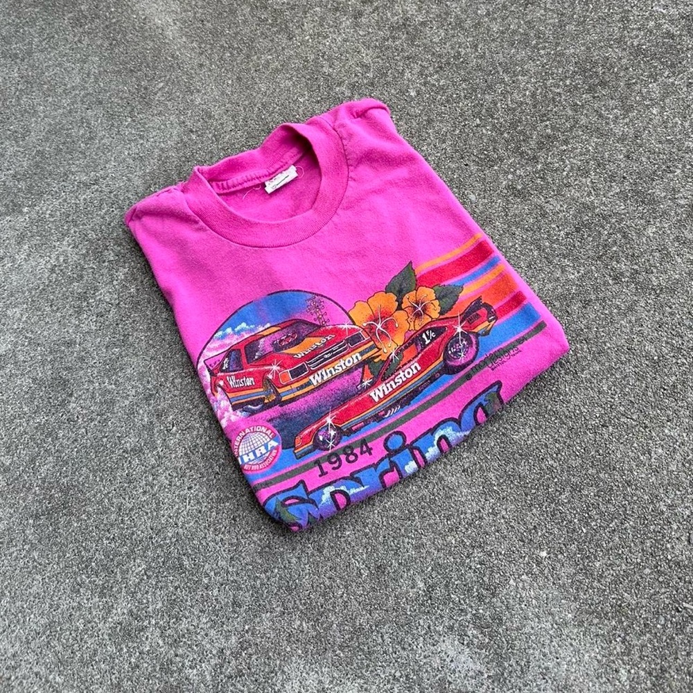 Vintage Single Stitch 1984 Bristol Winston Racing Cropped Tee